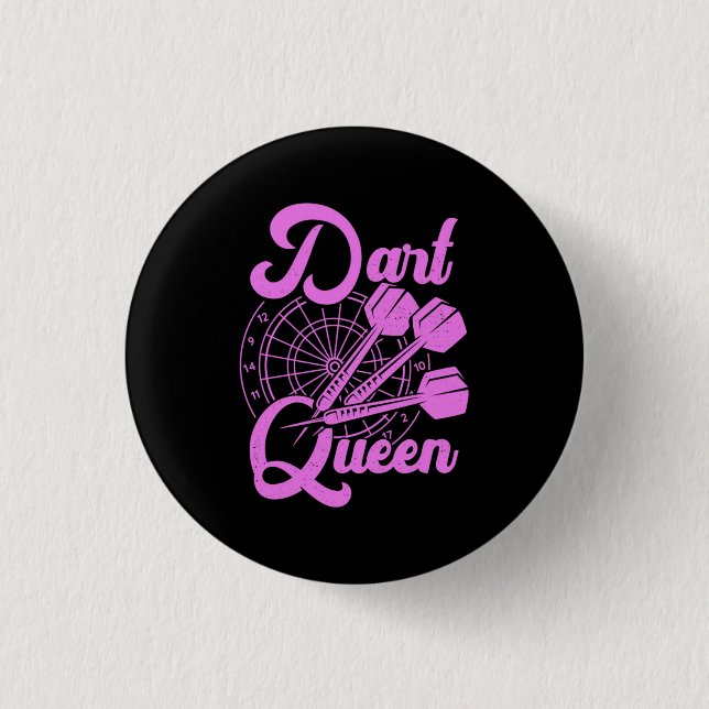 Dart Queen 1 Inch Round Button (Front)