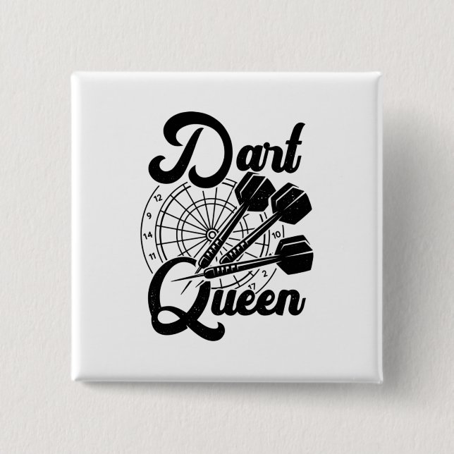 Dart Queen 2 Inch Square Button (Front)
