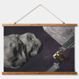 Dart Spacecraft And The Liciacube Prior To Impact Hanging Tapestry