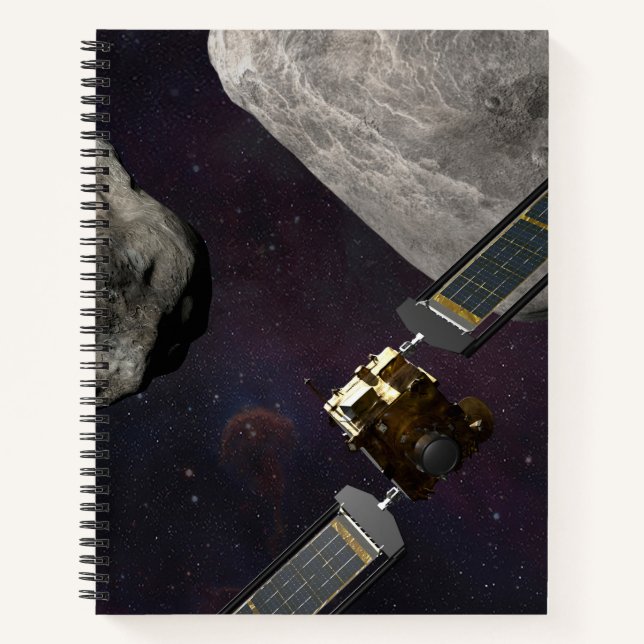 Dart Spacecraft And The Liciacube Prior To Impact Notebook (Front)
