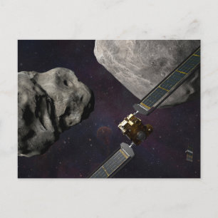 Dart Spacecraft And The Liciacube Prior To Impact Postcard