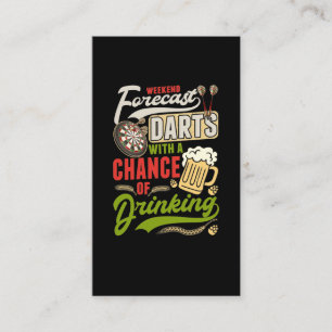 Dart Throwing Dartboard 180 Darts and Beer Business Card
