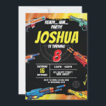 Dart War Game Birthday Invitation. gun game Invite<br><div class="desc">This Invitation perfect for kid birthday party. Customize your own details to these special theme invitations!</div>