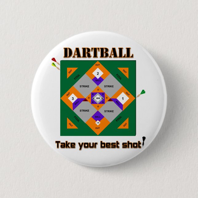 Dartball 2 Inch Round Button (Front)
