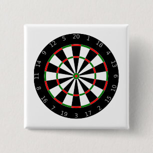 Dartboard 2 Inch Square Button