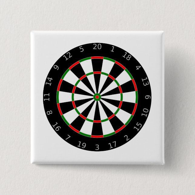 Dartboard 2 Inch Square Button (Front)