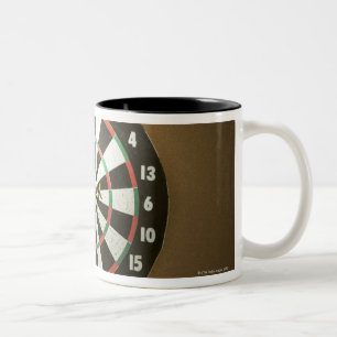 Dartboard 3 Two-Tone coffee mug