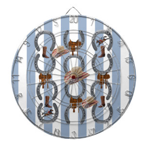 Dartboard Blue & White Stripe Horse Saddle