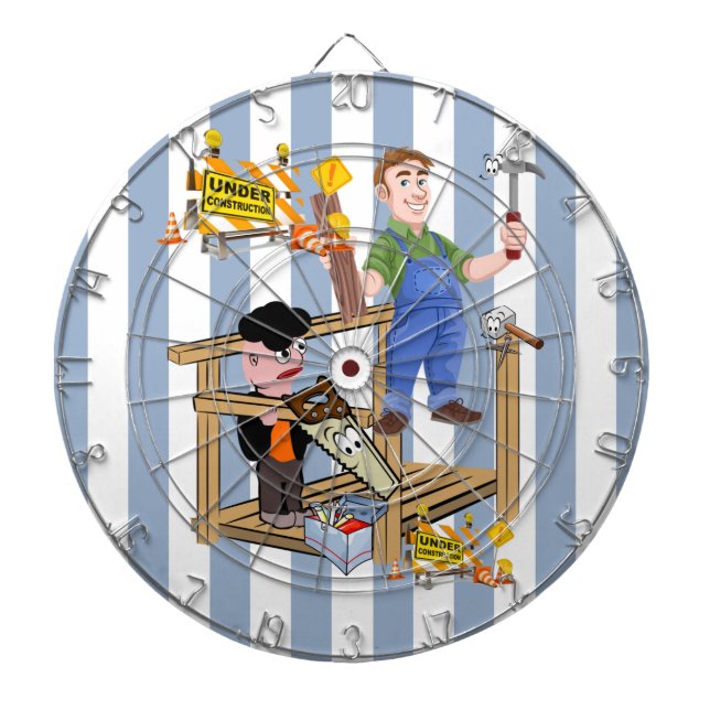 Dartboard Blue & White Stripe Under Construction (Front)