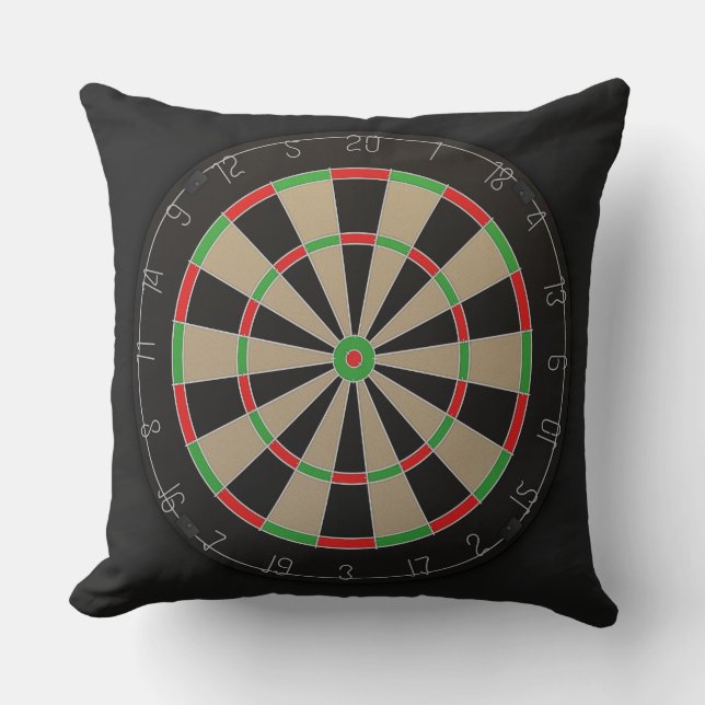 Dartboard Bullseye Lover Throw Pillow (Front)