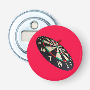 Dartboard Bullseye, Pink Magnetic Bottle Opener. Opener