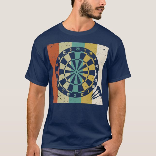 Dartboard Dart Aiming Throw Retro T-Shirt (Front)