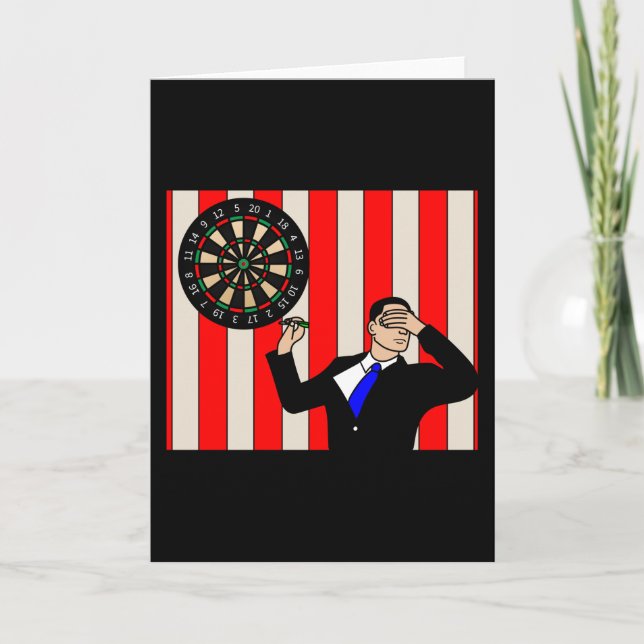 Dartboard Dart Player With Darts Arrows Card (Front)