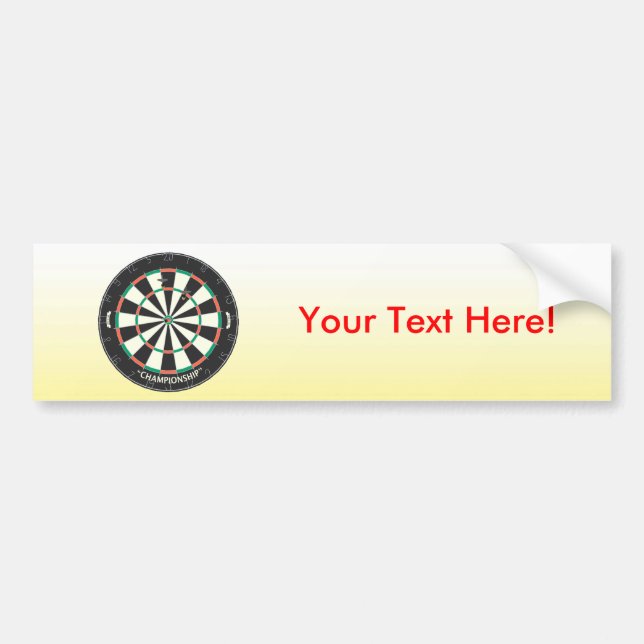 Dartboard & Darts: 3D Model: Bumper Sticker (Front)