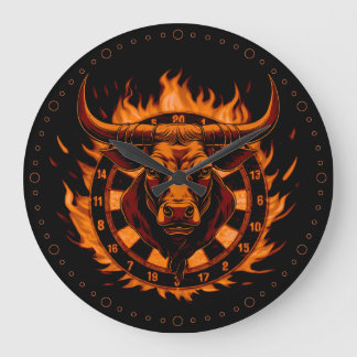 Dartboard Fire Bull Bull Special Design Large Clock