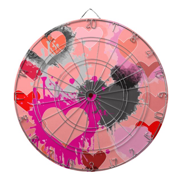 DARTBOARD GAME - DESIGNER HEARTS - PINK - GIFTS (Front)