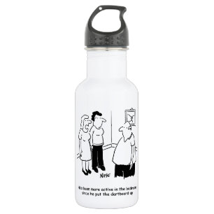 Dartboard in the Bedroom. Funny Cartoon 532 Ml Water Bottle