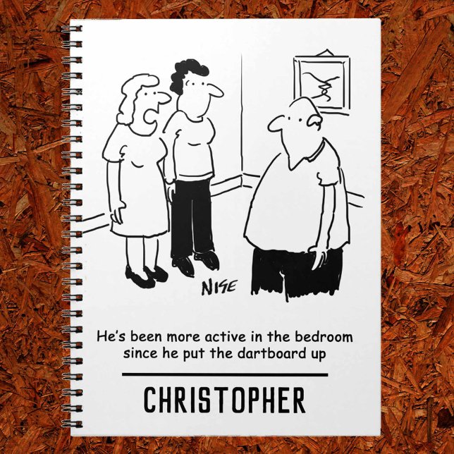 Dartboard in the Bedroom. Funny Cartoon Notebook (Creator Uploaded)