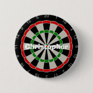 Dartboard Just Add Name 2 Inch Round Button