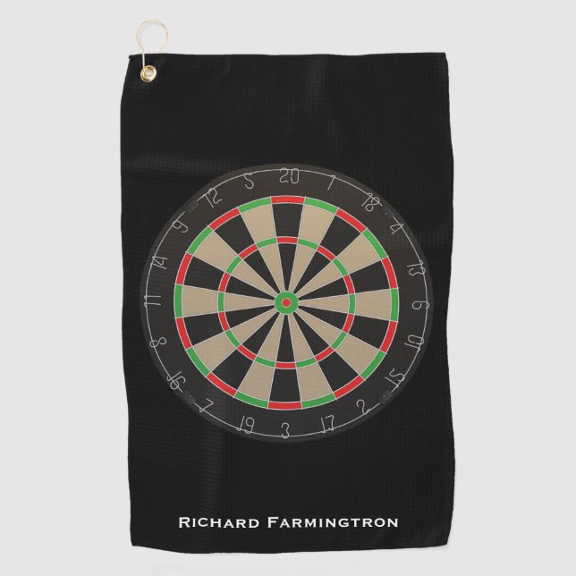 Dartboard Lover Darts Bullseye Golf Towel (Front)