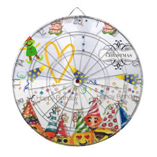 Dartboard Merry Christmas Happy Birthday