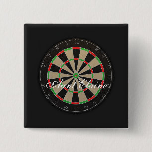 Dartboard Monogram Name 2 Inch Square Button