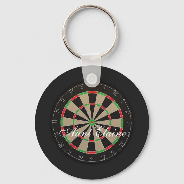 Dartboard Monogram Name Keychain (Front)