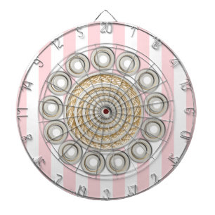 Dartboard Pink White Stripe Rope Circular 