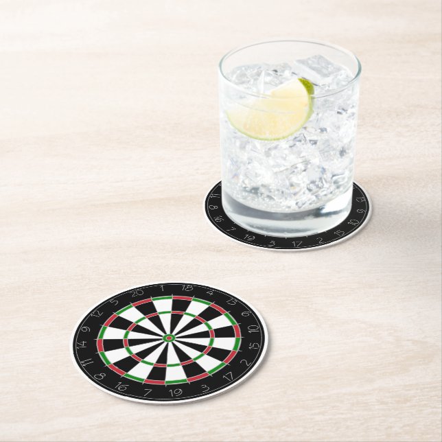 Dartboard Round Paper Coaster (Insitu)