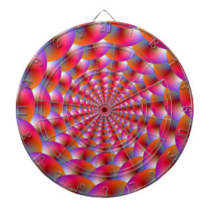 Dartboard  Spiral of Spheres in Pink and Violet