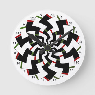 Dartboard Watch Zigzag Pattern Round Clock