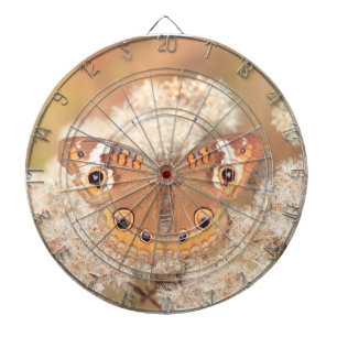 Dartboard with buckeye butterfly