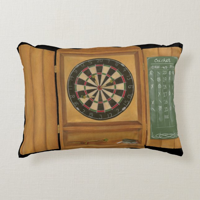 Dartboard with Cricket Scoring Decorative Pillow (Front)