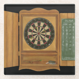 Dartboard with Cricket Scoring Glass Coaster