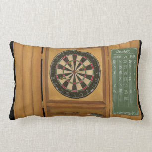 Dartboard with Cricket Scoring Lumbar Pillow