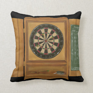 Dartboard with Cricket Scoring Throw Pillow