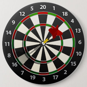 Dartboard with dart 6 inch round button