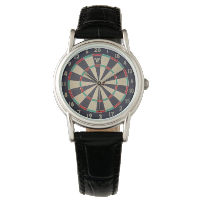 Dartboard With Dart In Bullseye, Watch (Front)