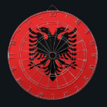 Dartboard with Flag of Albania<br><div class="desc">Elevate your game room with a touch of Albanian pride using our exclusive dartboard featuring the flag of Albania! Crafted with meticulous attention to detail, this dartboard is more than just a gaming accessory; it’s a celebration of Albanian heritage and cultural pride. The design prominently showcases the iconic black double-headed...</div>