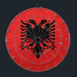 Dartboard with Flag of Albania<br><div class="desc">Elevate your game room with a touch of Albanian pride using our exclusive dartboard featuring the flag of Albania! Crafted with meticulous attention to detail, this dartboard is more than just a gaming accessory; it’s a celebration of Albanian heritage and cultural pride. The design prominently showcases the iconic black double-headed...</div>
