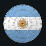 Dartboard with Flag of Argentina<br><div class="desc">Transform your game room into a celebration of Argentine heritage with our dartboard featuring the flag of Argentina! Crafted with meticulous attention to detail, this dartboard proudly displays the iconic blue and white stripes with the radiant sun of the Argentine flag, symbolizing the nation’s rich history and cultural pride. Whether...</div>