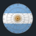 Dartboard with Flag of Argentina<br><div class="desc">Transform your game room into a celebration of Argentine heritage with our dartboard featuring the flag of Argentina! Crafted with meticulous attention to detail, this dartboard proudly displays the iconic blue and white stripes with the radiant sun of the Argentine flag, symbolizing the nation’s rich history and cultural pride. Whether...</div>