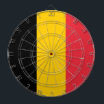 Dartboard with Flag of Belgium<br><div class="desc">Transform your game room into a tribute to Belgian heritage with our dartboard featuring the flag of Belgium! Crafted with meticulous attention to detail, this dartboard proudly displays the iconic black, yellow, and red vertical stripes of the Belgian flag, symbolizing the nation's rich history and cultural pride. Whether you have...</div>