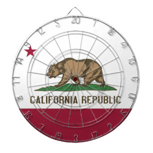 Dartboard with Flag of California, USA