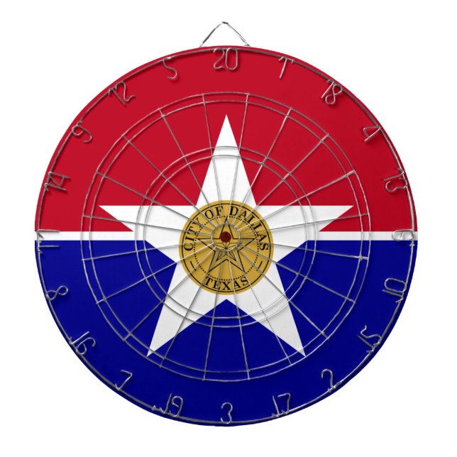 Dartboard with Flag of Dallas City, USA (Front)