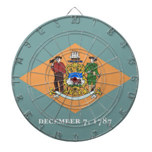 Dartboard with Flag of Delaware, USA