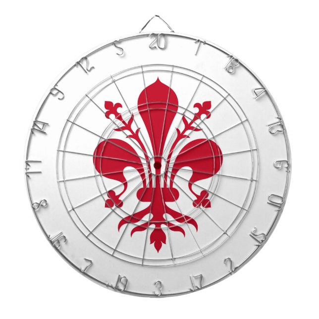 Dartboard with Flag of Florence, Italy (Front)
