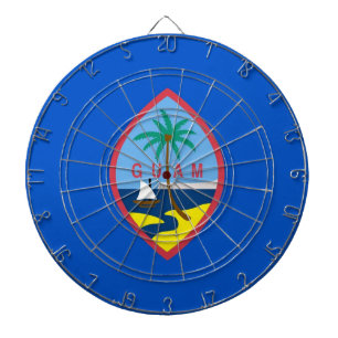 Dartboard with Flag of Guam, USA