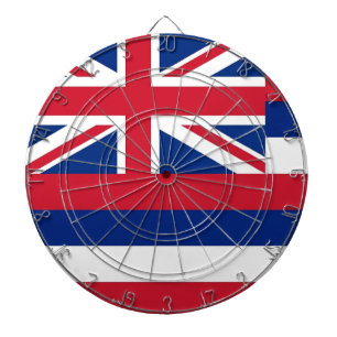 Dartboard with Flag of Hawaii, USA