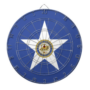 Dartboard with Flag of Houston City, USA